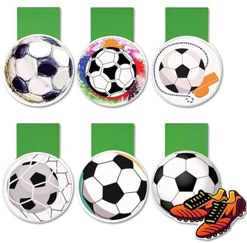 6 Stücke Fussball Lesezeichen Magnetisch,geschenk einschulung junge | Magnetische Lesezeichen Kinder Fußball,lesezeichens kinders,Magnetlesezeichen Fußballs,für Fussballfans,schultüte füllung