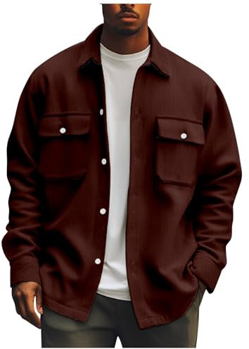 Vasreyy Kapuzenpullover Herren Jagd Jacke für daunenmantel reduziert Daunenjacke Winter Übergangsjacke Teddy - Mantel Beige(Wine, 5XL)