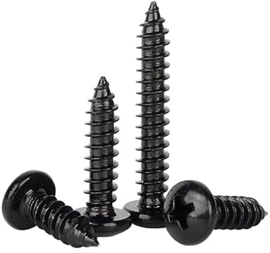 ORANXIN M4 x 30mm 20 Pcs Cabeza redonda Tornillos para madera Acero inoxidable 304 Zinc negro chapado Tornillos autorroscantes Cruz Cabeza Pan Tornillos Autoperforantes