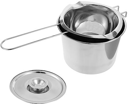 ANSNOW Melting Pot Stainless Steel Boiler Pot Butter Warming Pot Butter Bowl Stovetop Double Boiler Melt Pot Chocolate Fondue Melting Pan Mini Candle Small Steamer Dining Table Baking Pan