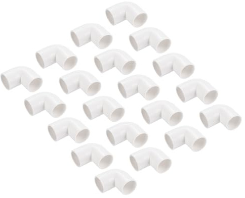 QUARKZMAN 30 Stück PVC Rohrverbinder 16 mm Richtungswechsel 90 Grad Winkelrohrverschraubung Kupplung Kanalverbinder Kupplungsverbinder Kabelrohr für Elektrische Leitung Rohre, Weiß