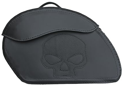 Sako - S152A Skull - Motorrad Satteltasche - Motorradtasche - Chopper Zubehör - 49 cm x 33.5 cm x 33 cm, 18 Liter - Universal Fit