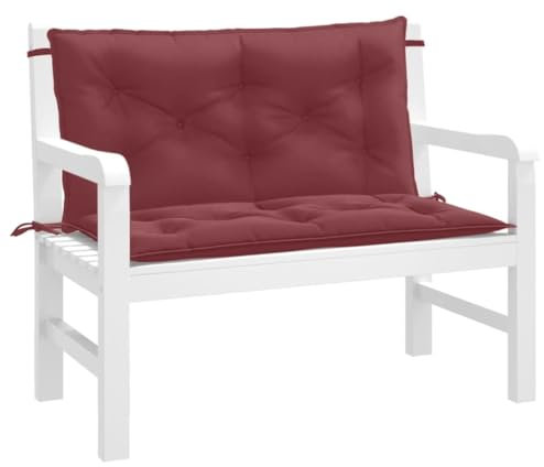 ShGaxin Gartenbank-Auflagen 2 STK. Melange Weinrot 100x50x7 cm Stoff, Terrassenmöbel, Wetterfeste Bank, Outdoor Bank, Parkbank, Garten Banken, Deko Bank, Gartenmöbel - 4002595