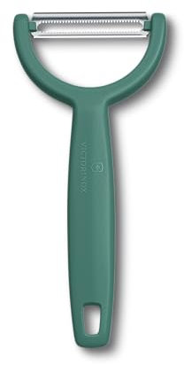 Victorinox Pelador Ypso, pelador para verduras, frutas, filo serrado, doble filo, extra afilado, Swiss Made, verde