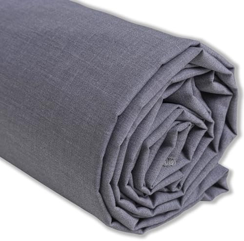 IPEA Baumwollstoff Popeline Grau - 200 cm x 150 cm - Made in Italy - Meterware zum Nähen, Bekleidung, Futter, Wohnaccessoires, Patchwork, Stoff einfarbig zum Nähen