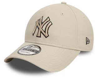 New Era baseballkeps, team, outline, 9-fort, New York Yankees, stone, svart, Beige, M-L