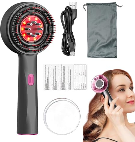 Elektrischer Kopfhautmassagekamm, Drahtlose elektrische Haarbürste | Tiefer Kopfhautmassagekamm | Multifunktionale rote Haarbürste Tragbarer Kopfkratzer Massagerbürste Haarkamm für Damen u