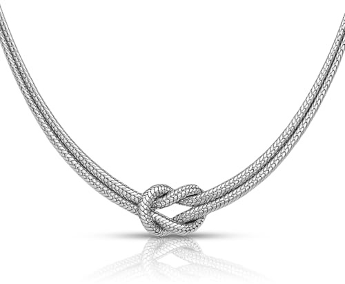 Louis Ciocchetti dal 1887- Collana Argento 925 Con Nodo, Regolabile, Nodo Simbolico per Amore, Amicizia e Infinito ideale per regalo San Valentino, made in italy