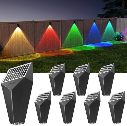 JACKYLED 8 Stück 50 Lumen LED Solarleuchten für Außen, IP65 Wasserdichte Solarlampen für Außen, Ideal für Zaunpfosten, Terrasse, Pool, Wand, Gartenstufen und Wege