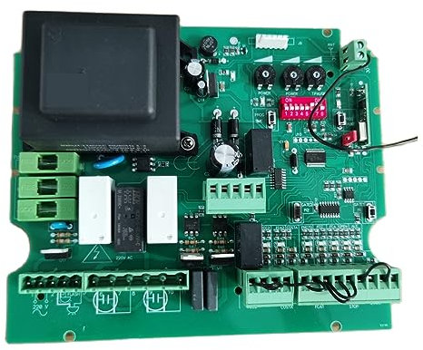 Puerta batiente/corrediza AC 433 Mhz NC Modelo for motor doble Placa de circuito de motor de puerta batiente/corredera, Abridor de Puerta Automático(Board 8 Remote)