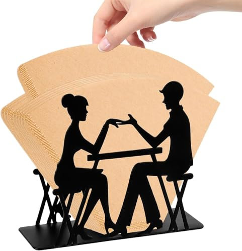 Kaffeefilterhalter, Schwarz Filtertütenhalter, Halter für Kaffeefilter zur Aufbewahrung, Halterung für Kaffee Filter, Bis zu 120 Filter, für Café, Hotel, Bar, Zuhause