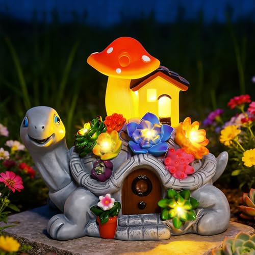 Cikoube Solar Garden Decor Turtle, Birthday Gifts for Women Mom Grandma