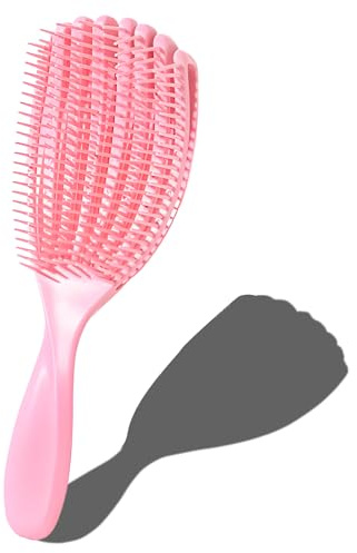 Detangling Hair Brush, Curly Hair Brush, Vented Styling Brush for Wet & Dry Hair - Eliminates Tangles, Anti Static, Reduces Breakage, Bounce Curl Hairbrush for Women Men Girls and Kids (Pink)