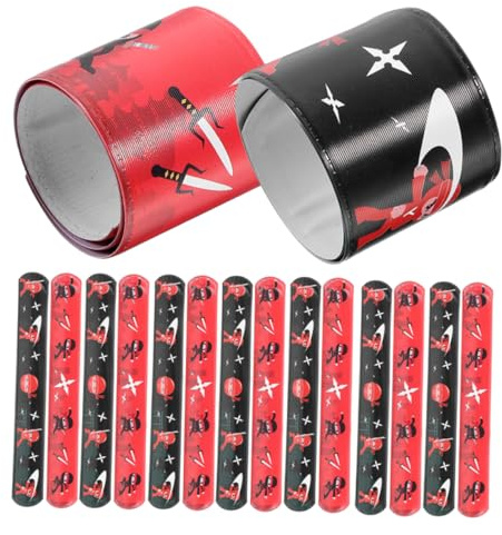 UPKOCH 24 Stück Ninja Klatscharmbänder Für Kinder Robustes Kunststoff Schnapparmband Bunt Mit Glatter Oberfläche Partygeschenk Für Kindergeburtstag Und Spielspaß