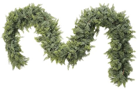 Garland - 8.8ft Greenery Garland | Christmas Wreath | Artificial Greeneries | Christmas Cypress Leaf Vines | Holiday Decoration Fake Vine For Walls Living Room Indoor Wedding Shop Staircases Dining