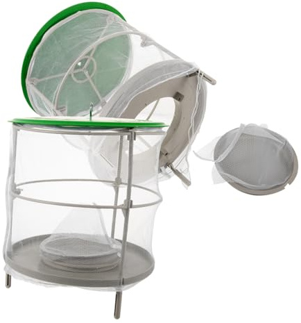 DOITOOL 2 pièces Piège Suspendu avec Protection Pluie Filet Blanc Stable pour Capturer Insectes et Moucherons Utilisation Extérieure Facile