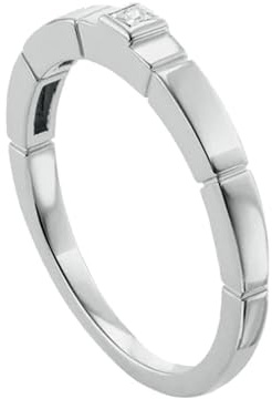 Musihy Verlobungsringe, Platin Geometrischer Ring mit Diamant, Größe 63 (20.1)