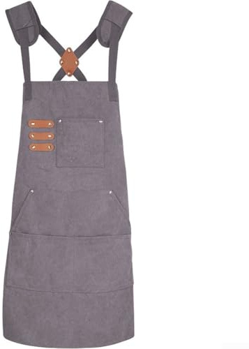 Eawfgtuw Delantal de soldadura de lona gruesa con correas cruzadas ajustables para hombres y mujeres, delantal de trabajo de larga duración para carpintería, jardinería y uso industrial, se adapta