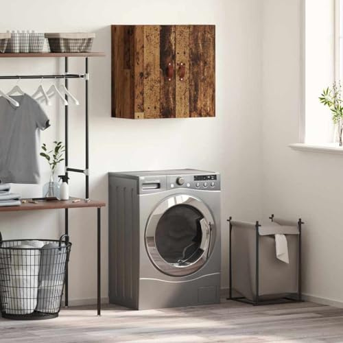 Teenpull Armoire murale en bois recyclé 60 x 31 x 60 cm - En matériau dérivé du bois - Avec porte - Armoire de rangement pour cuisine, garage