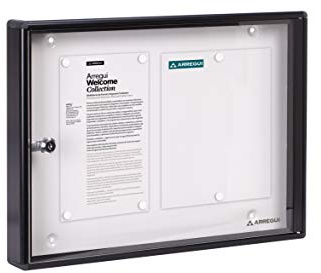 Arregui PAN44 Panel de Anuncios de aluminio y metacrilato para 2 hojas DIN A4, negro