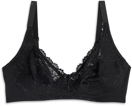 Cotonella, Reggiseno a Balconcino Emma, con Coppe in Pizzo, Senza Ferretto e Senza Imbottiture - Art. CD038 (IT, Taglia della Coppa & Taglia della Fascia, M, C, 5, Regular, Regular, Nero)