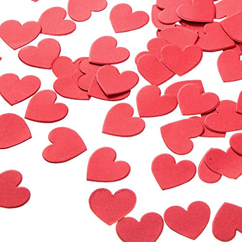 Hot Red Heart Confetti Wedding Birthday Party Favors Love Theme Table Scatter Decorations, 1.2 inch, 200pc