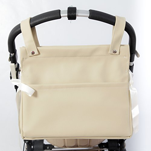 Danielstore Bolso Carro Bebe Organizador Bebé Bolso Maternidad para colgar al Carro con Dos Asas Cortas Talega Polipiel Carrito Bebe (Camel)