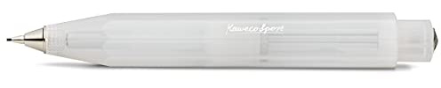 Kaweco Frosted Sport Natural Coconut portamine 0,7 mm HB I 12 g portamine leggere ed estive, portamine alla moda, 11 cm, penna a pressione ricaricabile, bianco/trasparente