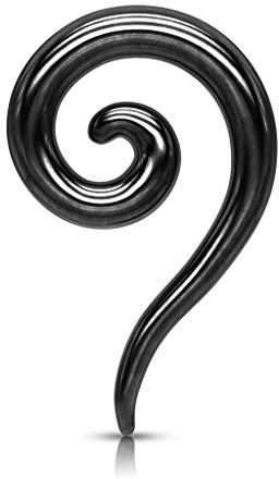 beyoutifulthings Dehn-Spirale Lang Edelstahl Taper viele Farben Dehnanhänger Dehnungs-Schnecke Dehnungs-Sichel Ohr-Piercing Ohr-Schmuck 2-8mm