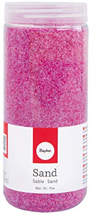 Rayher 39339264 Arena de Grano Fino de 0,1-0,5 mm, para Decorar Vasos, Cuencos, jarrones, etc, Rosa, 475ml