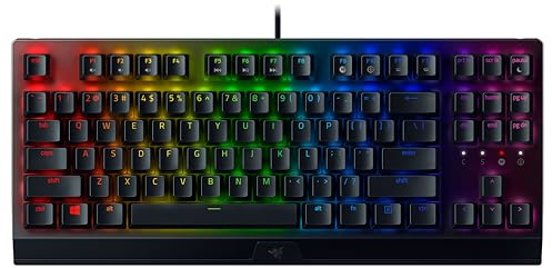 Razer BlackWidow V3 Tenkeyless (Green Switch) - Mechanische Gaming-Tastatur ohne Ziffernblock (Klickende Mechanische Switches, Kompakt, Voll Programmierbare Tasten) QWERTY US-Layout | Schwarz