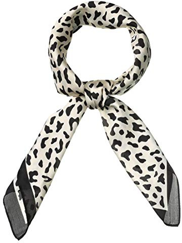 sourcing map Damen 70cm Leopard Seide Quadratischer Schal Haarband Halstuch