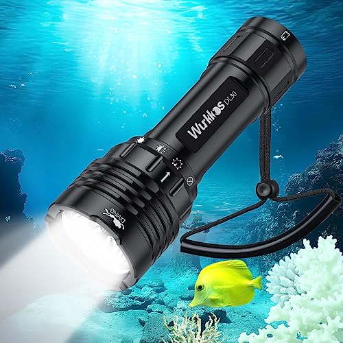 Wurkkos DL30 Dive Light - Super Bright Max 3600 Lumen 5000K 90CRI 100m Underwater Flashlight for Diving IPX-8 Waterproof Submersible Flashlight with USB Charger