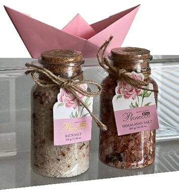 2er Set Badesalz mit Rosenblüten Himalaya Badesalz