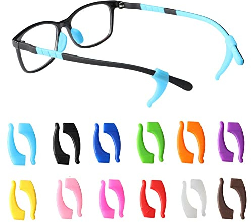 MaoNativey 12 pares de ganchos de silicona para gafas, ganchos antideslizantes para las orejas, cómodo soporte antideslizante de silicona para accesorios de gafas, gancho para la oreja, punta de