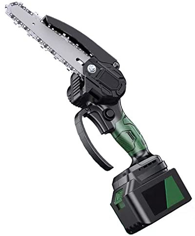 HYQNG Mini Brushless chainsaw, 6 Cordless Handheld Pruning Saw with 30000 mAh batteries, Portable Woodworking Electric Saw Cutting Tool with 2 Chain for Tree Trimming & Wood Cutting