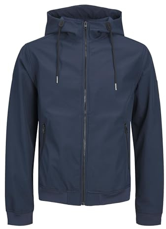 Jack & Jones Jjebasic Softshell Hood Pls Chaqueta, Hombre, azul marino, 3XL
