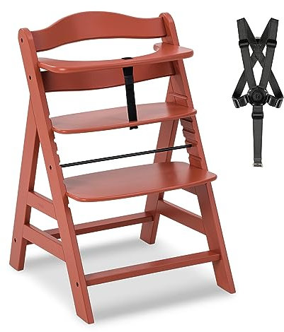 hauck Alpha+, Cork - Mitwachsender Holzhochstuhl aus Buche für Kinder ab 6 Monaten bis 90 kg - Inklusive 5 Punkt Gurt, Schrittgurt, Schutzbügel - Kompatibel mit viel Zubehör