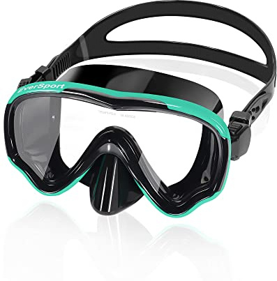EverSport Occhialini da nuoto per adulti con copertura per il naso per donne e uomini, nessuna perdita, ampia visuale trasparente, maschera subacquea per immersioni in acqua aperta, piscina