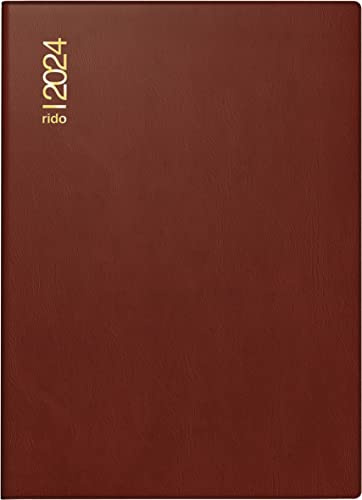 rido/idé Tageskalender Modell Technik II 2024 1 Seite = 2 Tage Blattgröße 10 x 14 cm bordeaux