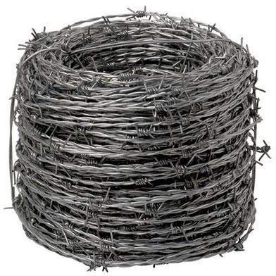 NEXTRADEITALIA CF da 1PZ FILO SPINATO CON 4 PUNTE | ROTOLO DA 100 MT | 2 FILI Ø 1,8 MM MODELLO STANDARD ZINCATO PER RECINZIONI CONCERTINA FERRO SPINATO