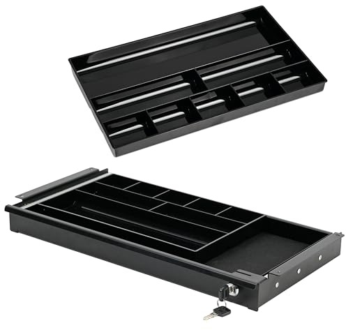 boho office® Schreibtisch Schublade Auszug Organizer | Ordino - Schwarz, 52,8 cm breit - abschließbar,inkl. Filz, für Büro & Home-Office