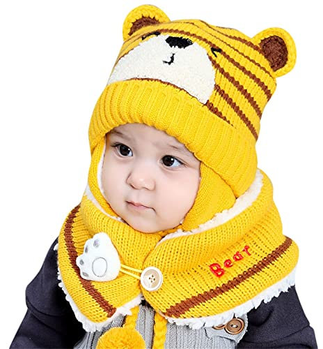 Winter-Babymütze Kleinkinder Schal Mütze Halswärmer Winter Warm Niedliche Strickmütze Beanie Kinder Winter Mütze Kleinkind Herbst Mützen Set Kinder