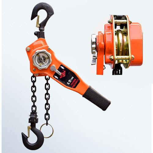 DESHVA Kettenzug 3300Lbs/1.5Ton Hebelzug mit Haken, Handkettenflaschenzug, Flaschenzug, G80-Kette, Rutschfester Griff, zum Heben und Ziehen-6m