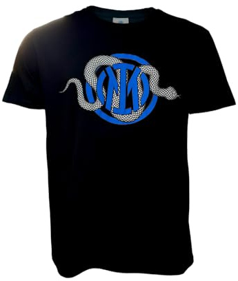 Inter T-Shirt Snake Logo Nera t-Shirt Uomo Unisex - Adulto (Pacco da 1)