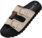 Palado Pantoletten Damen Ubud - Sandalen mit schwarzem Fussbett - bequeme modische Sommerschuhe - elegante Hausschuhe Beige UK6 - EU39