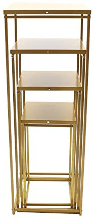 Set di 4 supporti per fiori, in metallo dorato, per tavoli, decorazione per la casa