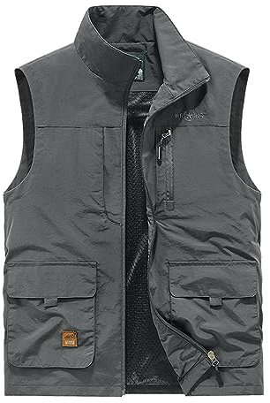 RUMAOZIA Sommerweste Herren Leicht Outdoor Weste Übergrößen Anglerweste Jagdweste Ohne Ärmel Jacke Camping Arbeitsweste Atmungsaktiv Sport Multifunktionsweste Dünne Softshelljacke für Herren