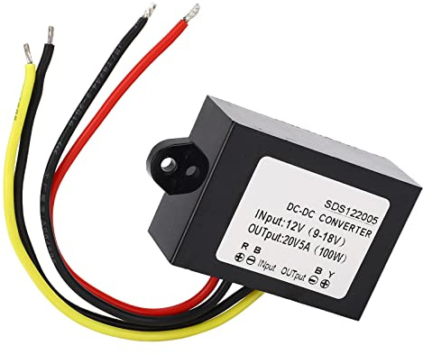 DC-DC Boost Converter Module, Voltage Step-Up Regulator 12V to 20V 5A, High Efficiency with Housing for Power Systems