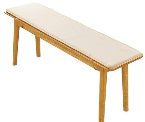 LIUYUYOUGO Sitzkissen Outdoor,Bankkissen Für Draußen 2/3 Sitzer Kunstbaumwollleinen Weiches Rutschfestes Rechteckiges Sitzpolster Für Die Bank Für Garten Terrasse Drinnen Und Draußen Weiß 30 X